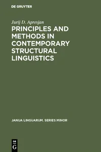 Principles and Methods in Contemporary Structural Linguistics_cover