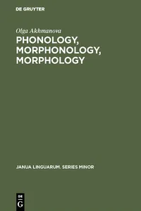 Phonology, Morphonology, Morphology_cover