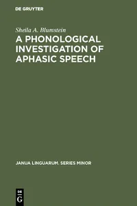 A Phonological Investigation of Aphasic Speech_cover