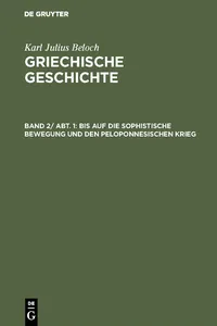 Bis auf die sophistische Bewegung und den peloponnesischen Krieg_cover