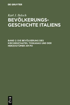 Die Bevölkerung des Kirchenstaates, Toskanas und der Herzogtümer am Po