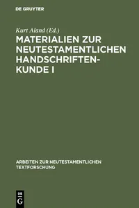 Materialien zur neutestamentlichen Handschriftenkunde I_cover