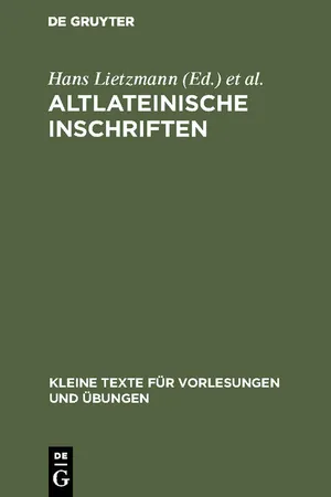 Altlateinische Inschriften