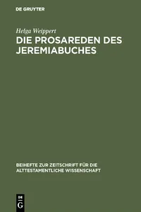 Die Prosareden des Jeremiabuches_cover