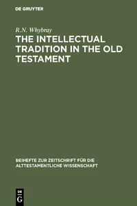 The Intellectual Tradition in the Old Testament_cover