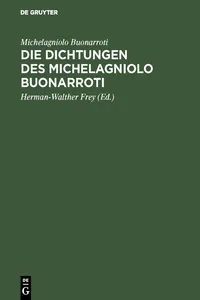 Die Dichtungen des Michelagniolo Buonarroti_cover