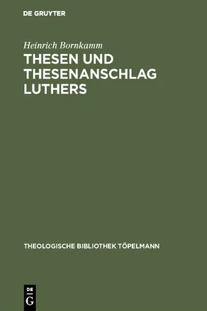 Thesen und Thesenanschlag Luthers