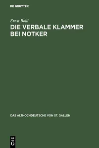 Die verbale Klammer bei Notker_cover