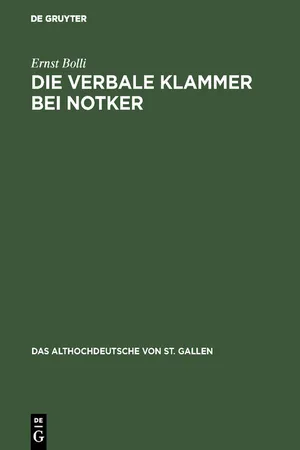 Die verbale Klammer bei Notker