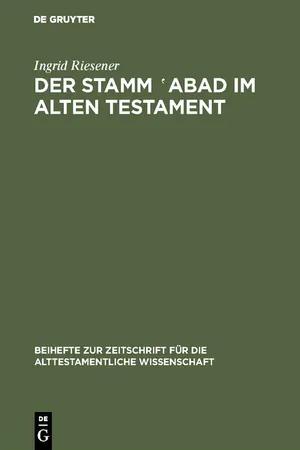 Der Stamm 'abad im Alten Testament