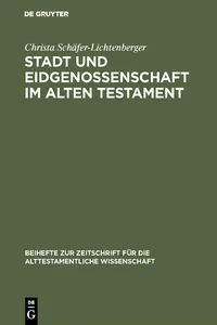 Stadt und Eidgenossenschaft im Alten Testament_cover