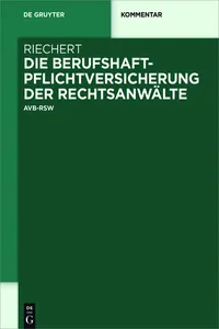 Die Berufshaftpflichtversicherung der Rechtsanwälte_cover