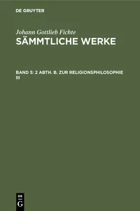 2 Abth. B. Zur Religionsphilosophie III_cover