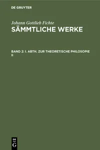 I. Abth. Zur Theoretische Philosopie II_cover