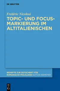 Topic- und Focus-Markierung im Altitalienischen_cover