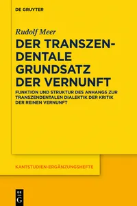 Der transzendentale Grundsatz der Vernunft_cover