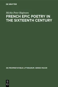 French epic poetry in the sixteenth century_cover