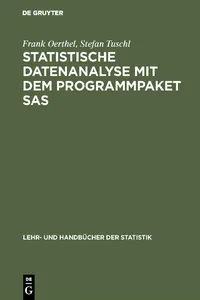 Statistische Datenanalyse mit dem Programmpaket SAS_cover