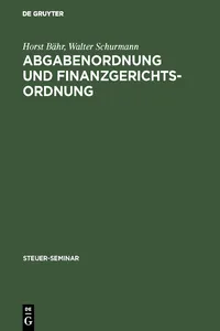 Abgabenordnung und Finanzgerichtsordnung_cover