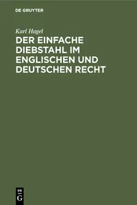 Der einfache Diebstahl im englischen und deutschen Recht_cover