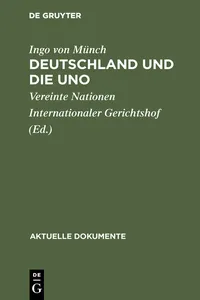 Deutschland und die UNO_cover