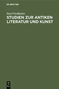 Studien zur antiken Literatur und Kunst_cover