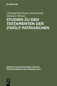 Studien zu den Testamenten der Zwölf Patriarchen_cover