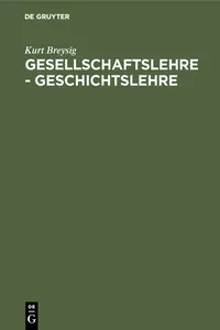 Gesellschaftslehre - Geschichtslehre_cover