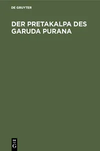 Der Pretakalpa des Garuda Purana_cover