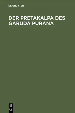 Der Pretakalpa des Garuda Purana