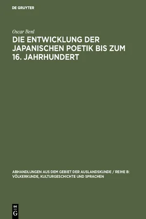 Die Entwicklung der japanischen Poetik bis zum 16. Jahrhundert