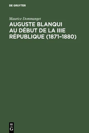 Auguste Blanqui au début de la IIIe République (1871–1880)