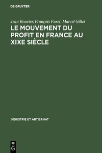 Le mouvement du profit en France au XIXe siècle_cover