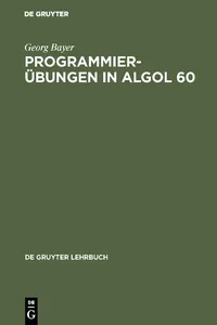 Programmierübungen in ALGOL 60_cover