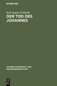 Der Tod des Johannes_cover