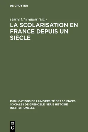 La Scolarisation en France depuis un siècle