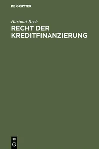 Recht der Kreditfinanzierung_cover