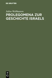 Prolegomena zur Geschichte Israels_cover