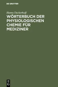 Wörterbuch der physiologischen Chemie für Mediziner_cover