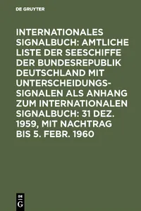 31 Dez. 1959, mit Nachtrag bis 5. Febr. 1960_cover