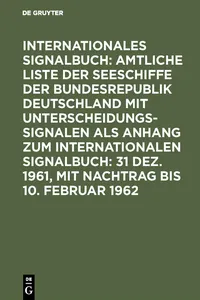 31 Dez. 1961, mit Nachtrag bis 10. Februar 1962_cover