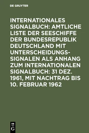 31 Dez. 1961, mit Nachtrag bis 10. Februar 1962