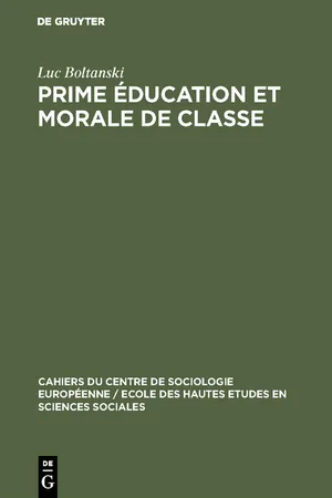 Prime éducation et morale de classe