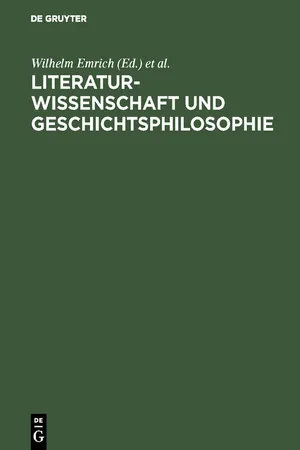 Literaturwissenschaft und Geschichtsphilosophie