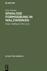 Spanlose Formgebung in Walzwerken_cover