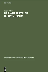 Das Wuppertaler Uhrenmuseum_cover