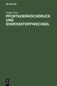 Pfortaderhochdruck und Eiweißstoffwechsel_cover