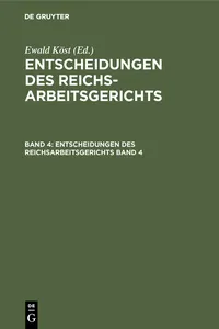 Entscheidungen des Reichsarbeitsgerichts. Band 4_cover