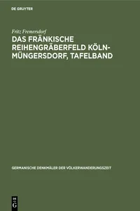 Das fränkische Reihengräberfeld Köln-Müngersdorf, Tafelband_cover