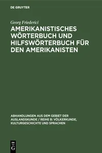 Amerikanistisches Wörterbuch und Hilfswörterbuch für den Amerikanisten_cover